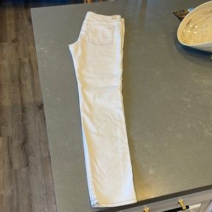 Habitual jeans, size 29, white with gray stitching. Women’s length is about 32